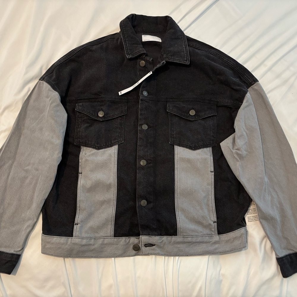 ASOS Two-Tone Black and Gray Bomber Jacket